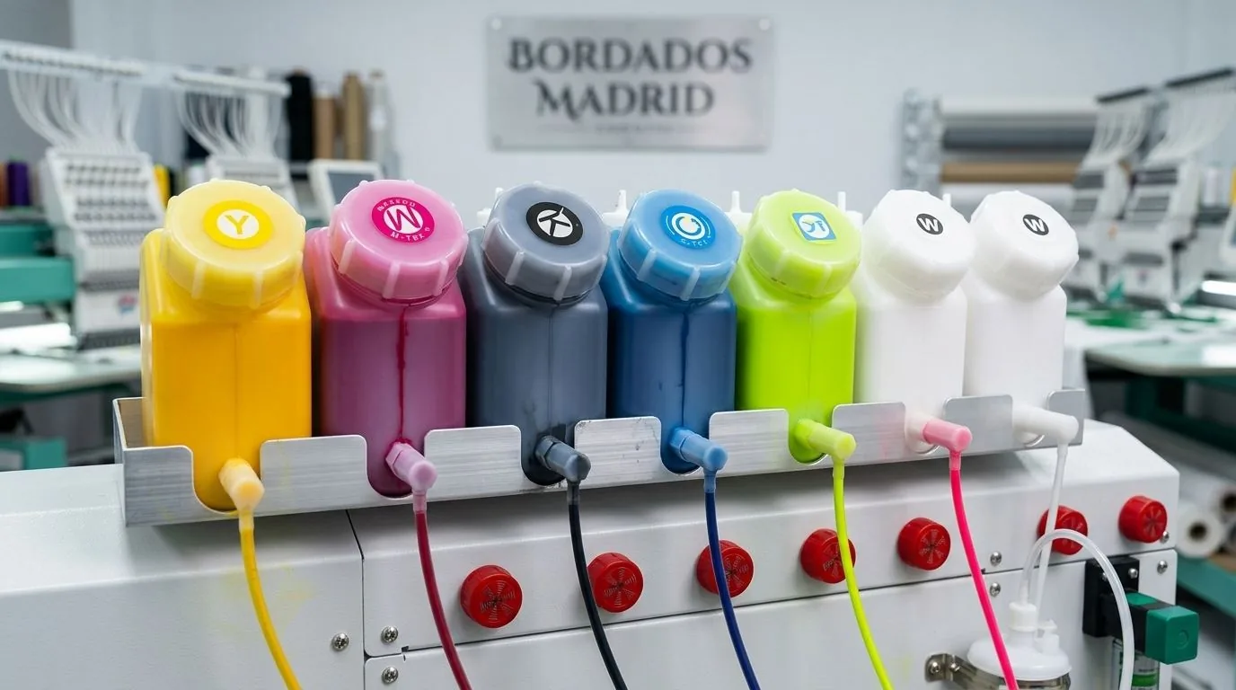 Tintas y equipo de producción para personalización gráfica en Madrid